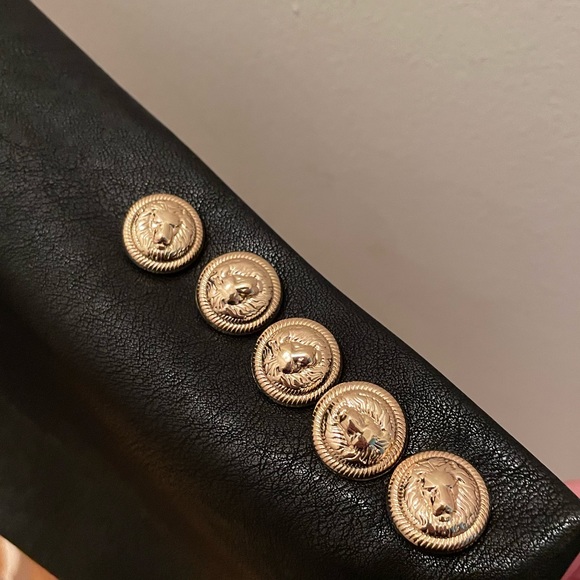 Stylish High Fashion Pleather Dressy Blazer with classic Lion 🦁 head buttons - Picture 2 of 5